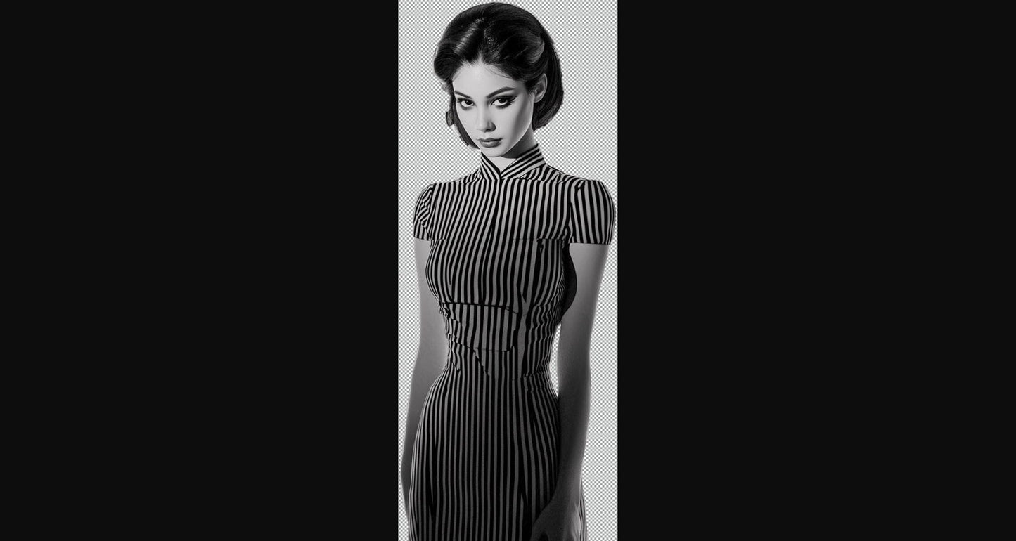 Black And White Fashion Photo of a Woman In Black With A Transparent Background 008 SN2762 - Sweet As Hell Designs