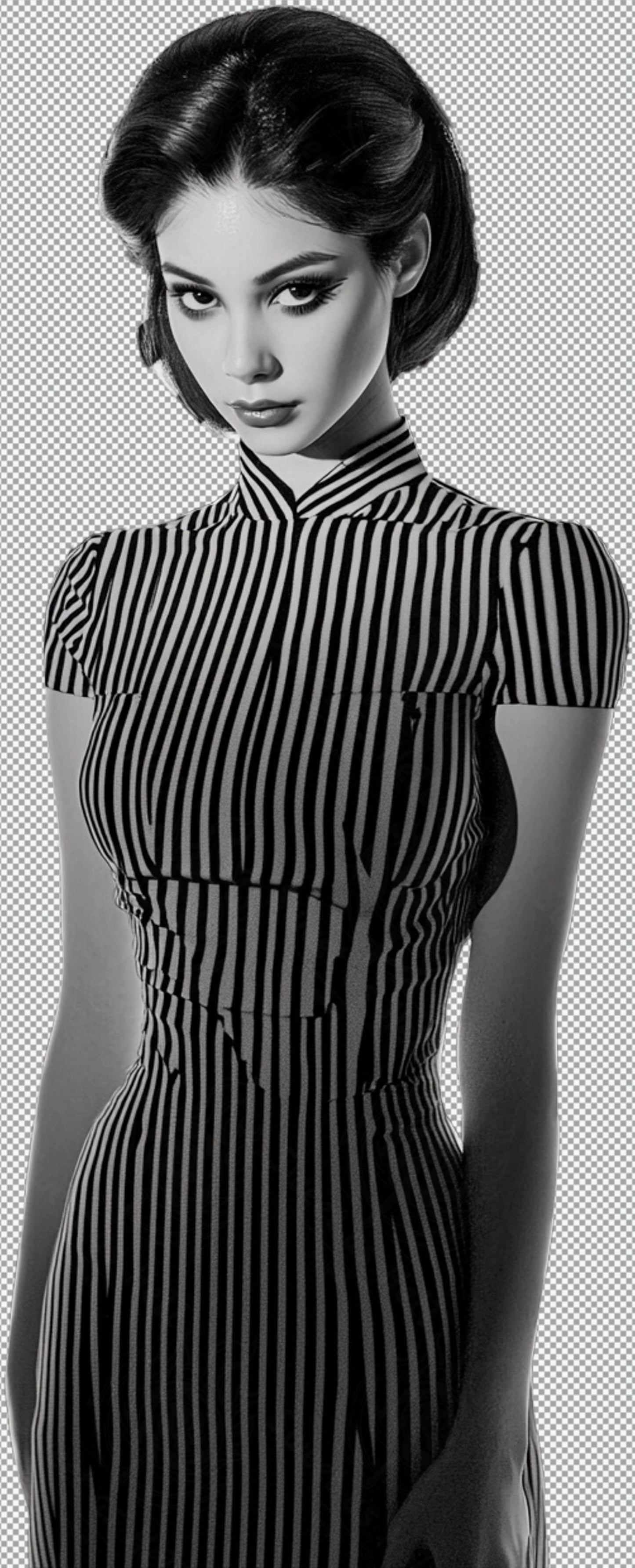 Black And White Fashion Photo of a Woman In Black With A Transparent Background 008 SN2762 - Sweet As Hell Designs