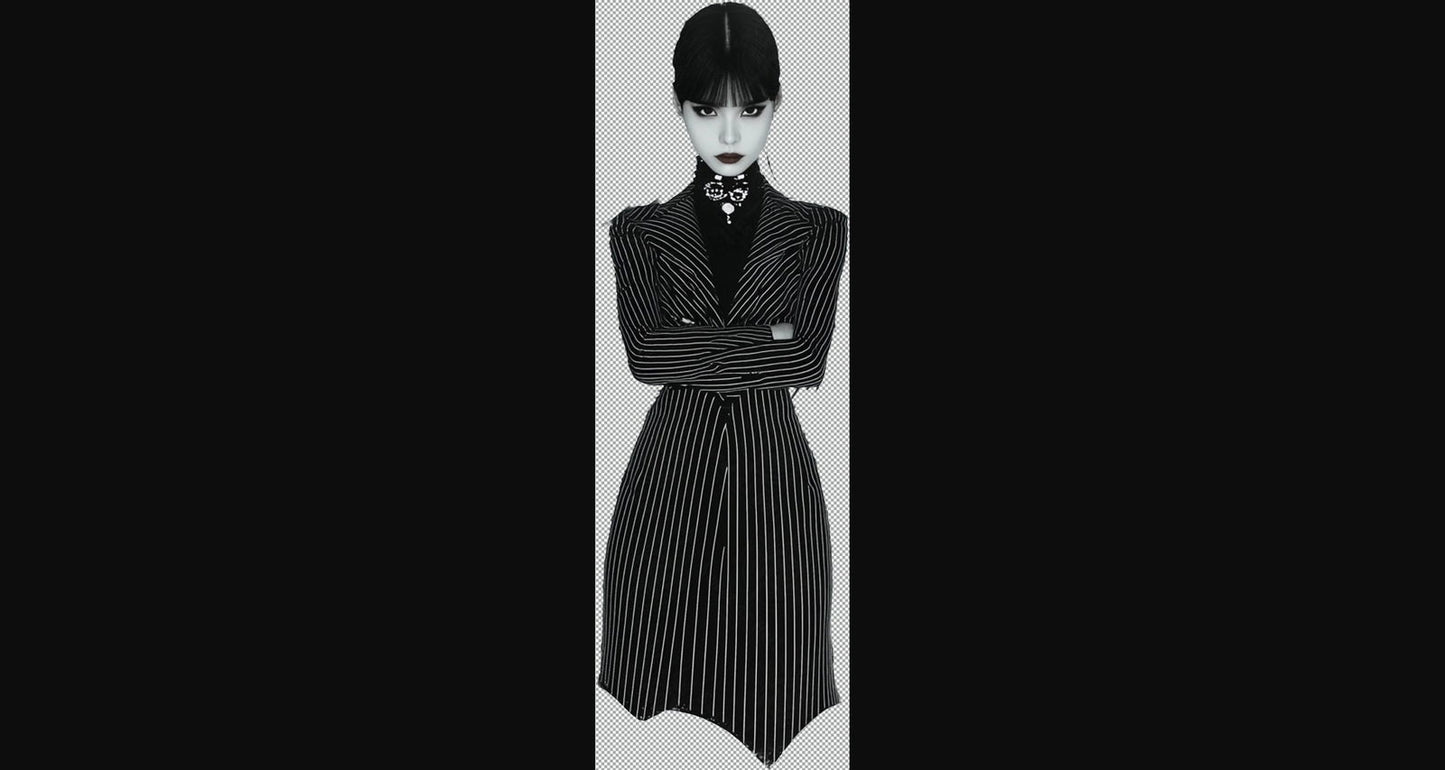 Black And White Fashion Photo of a Woman In Black With A Transparent Background 016 SN2773 - Sweet As Hell Designs