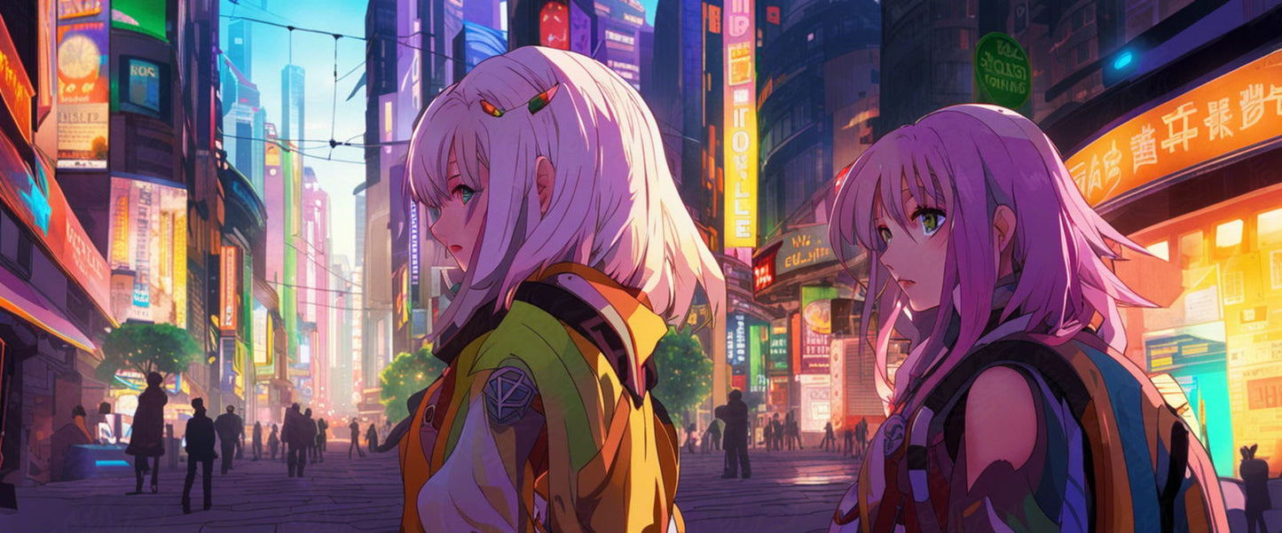 Female Anime Portrait With a Futuristic City Background 0003 SN798 - Sweet As Hell Designs