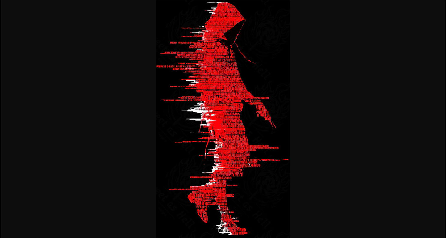 Full-length Urban Character in Streetwear Composed of Overlapping Shapes and/or Letters That Create Depth, Texture and Movement 0016 SN1266 - Sweet As Hell Designs