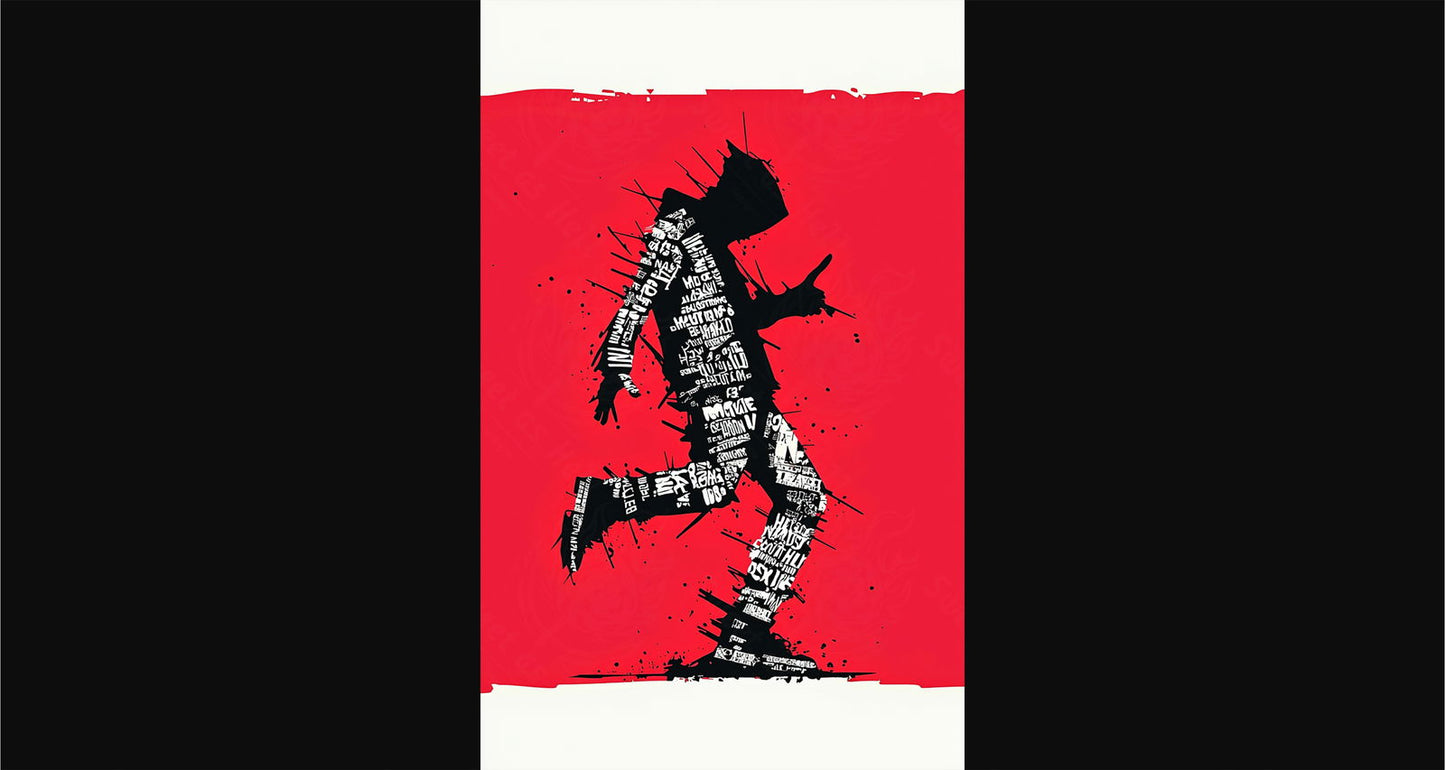 Full-length Urban Character in Streetwear Composed of Overlapping Shapes and/or Letters That Create Depth, Texture and Movement 0031 SN1281 - Sweet As Hell Designs