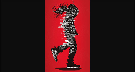Full-length Urban Character in Streetwear Composed of Overlapping Shapes and/or Letters That Create Depth, Texture and Movement 0033 SN1283 - Sweet As Hell Designs