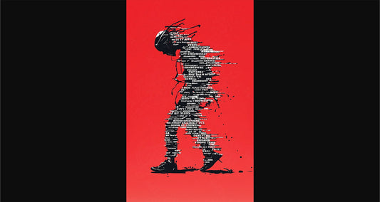 Full-length Urban Character in Streetwear Composed of Overlapping Shapes and/or Letters That Create Depth, Texture and Movement 0034 SN1284 - Sweet As Hell Designs