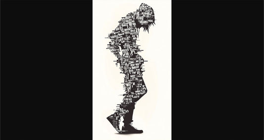 Full-length Urban Character in Streetwear Composed of Overlapping Shapes and/or Letters That Create Depth, Texture and Movement 0040 SN1290 - Sweet As Hell Designs