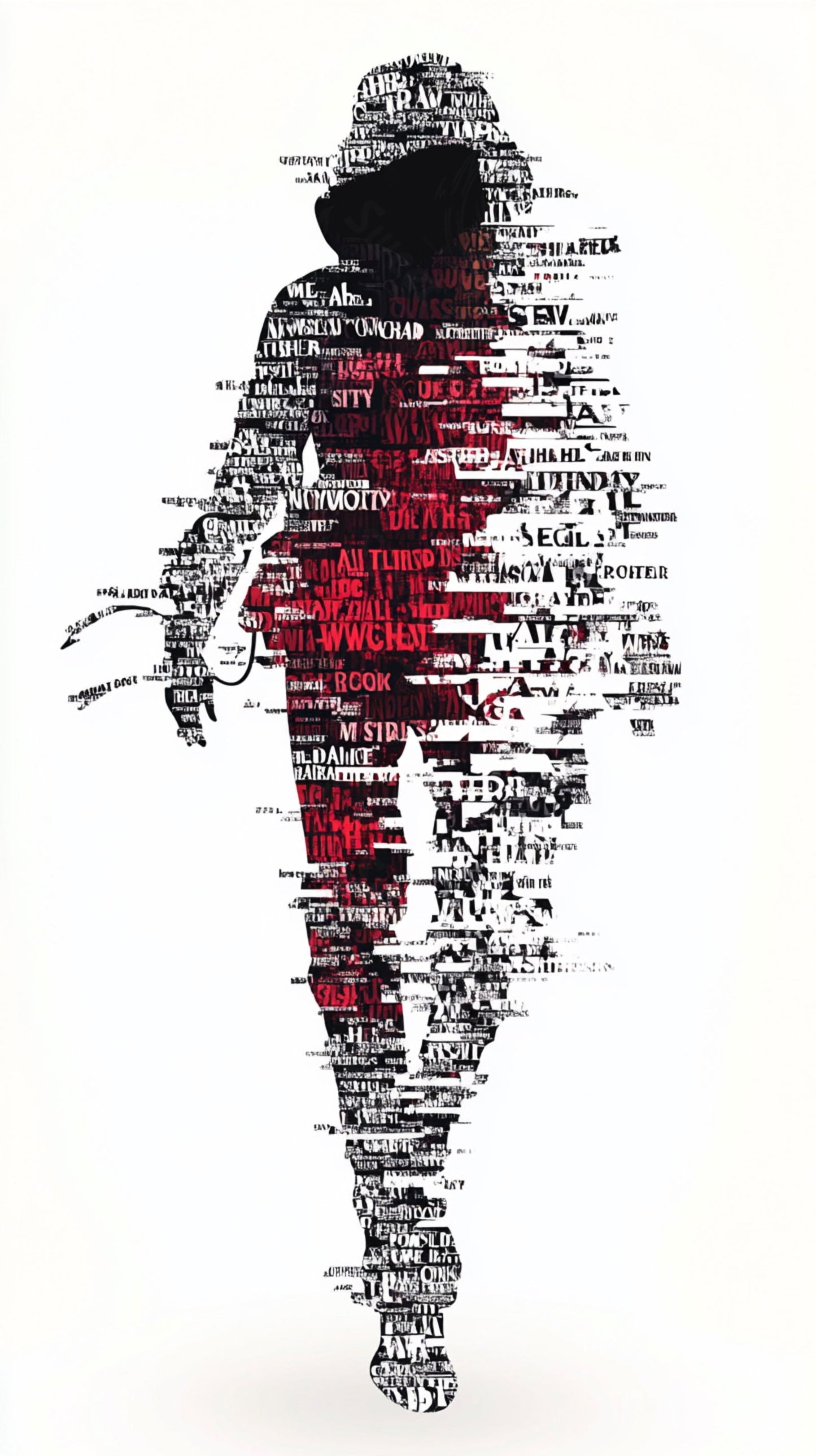 Full-length Urban Character in Streetwear Composed of Overlapping Shapes and/or Letters That Create Depth, Texture and Movement 0041 SN1291 - Sweet As Hell Designs