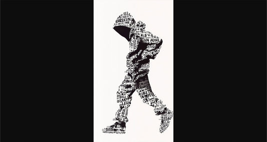 Full-length Urban Character in Streetwear Composed of Overlapping Shapes and/or Letters That Create Depth, Texture and Movement 0042 SN1292 - Sweet As Hell Designs
