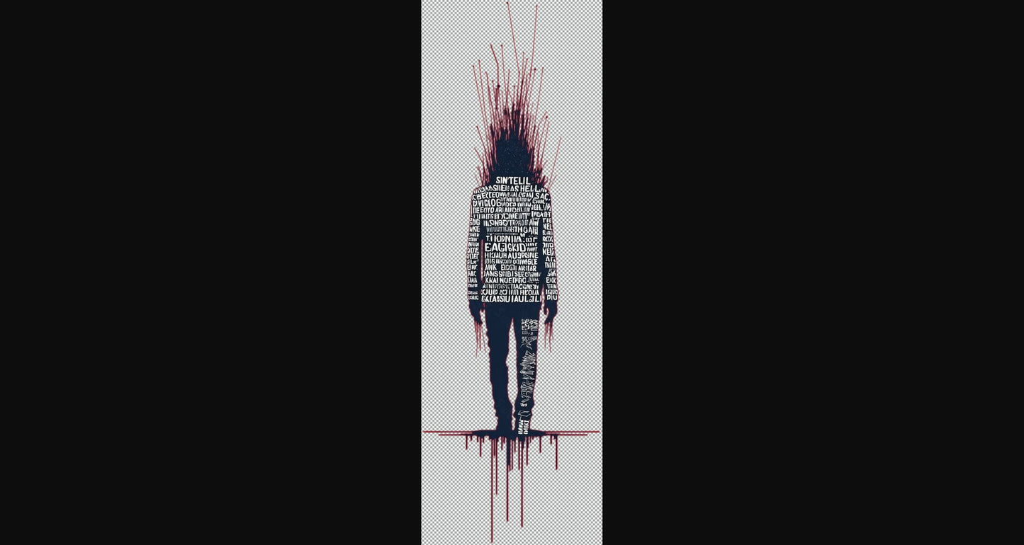 Full length Urban Character in Streetwear Composed of Overlapping Shapes and or Letters That Create Depth Texture and Movement With Transparent Background 008 SN2792 - Sweet As Hell Designs