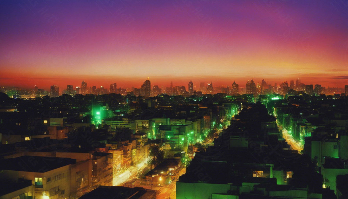 Illustrated Photo of a Sprawling Futuristic Cityscape at Night 0007 SN872 - Sweet As Hell Designs