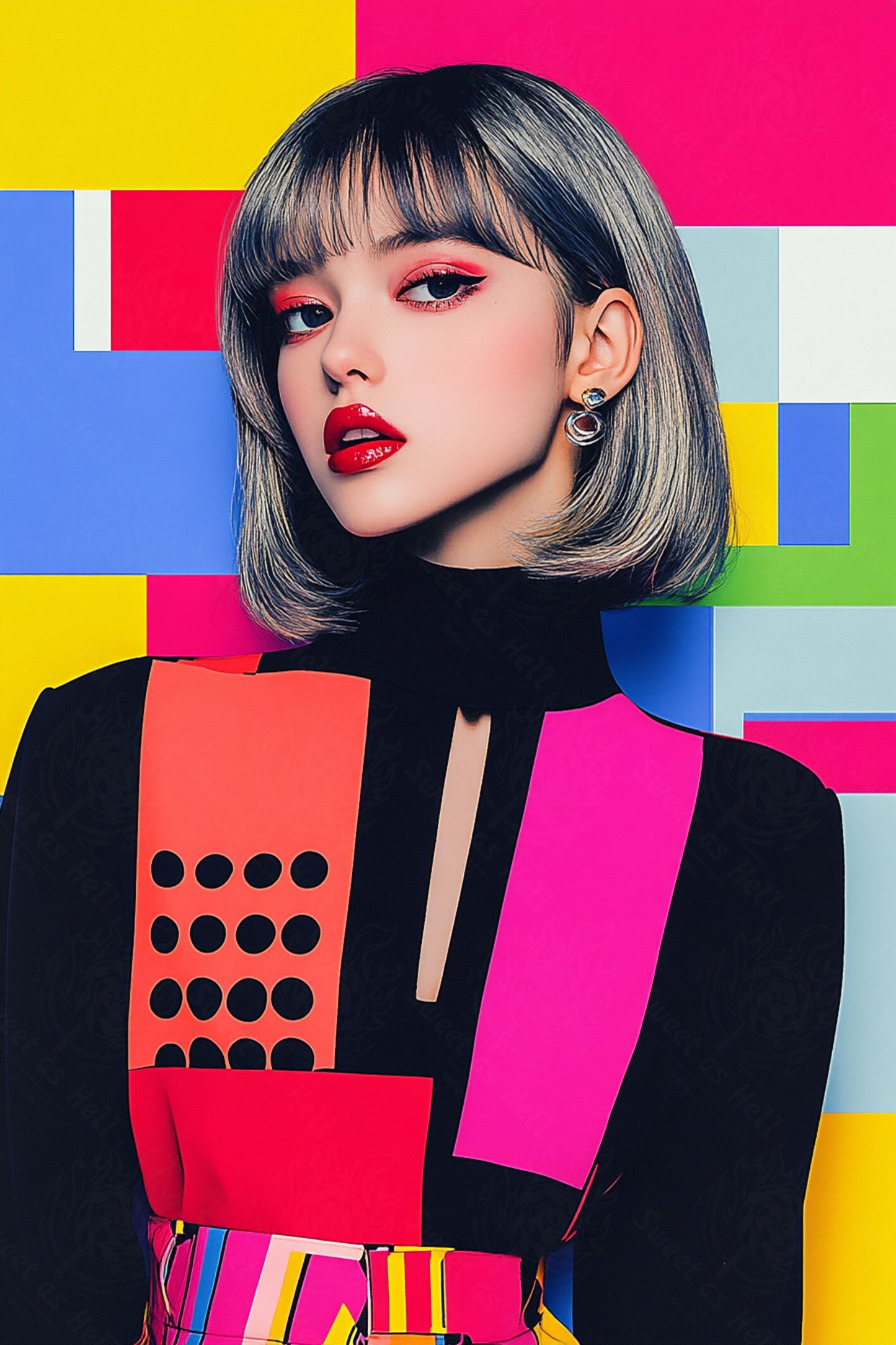 Modern Art Styled Fashion Ad Photo 02 by 03 097 SN2597 - Sweet As Hell Designs