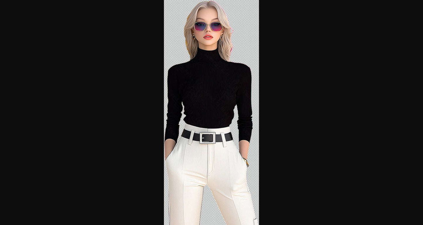Modern Art Styled Fashion Ad Photo With A Transparent Background 009 SN2836 - Sweet As Hell Designs