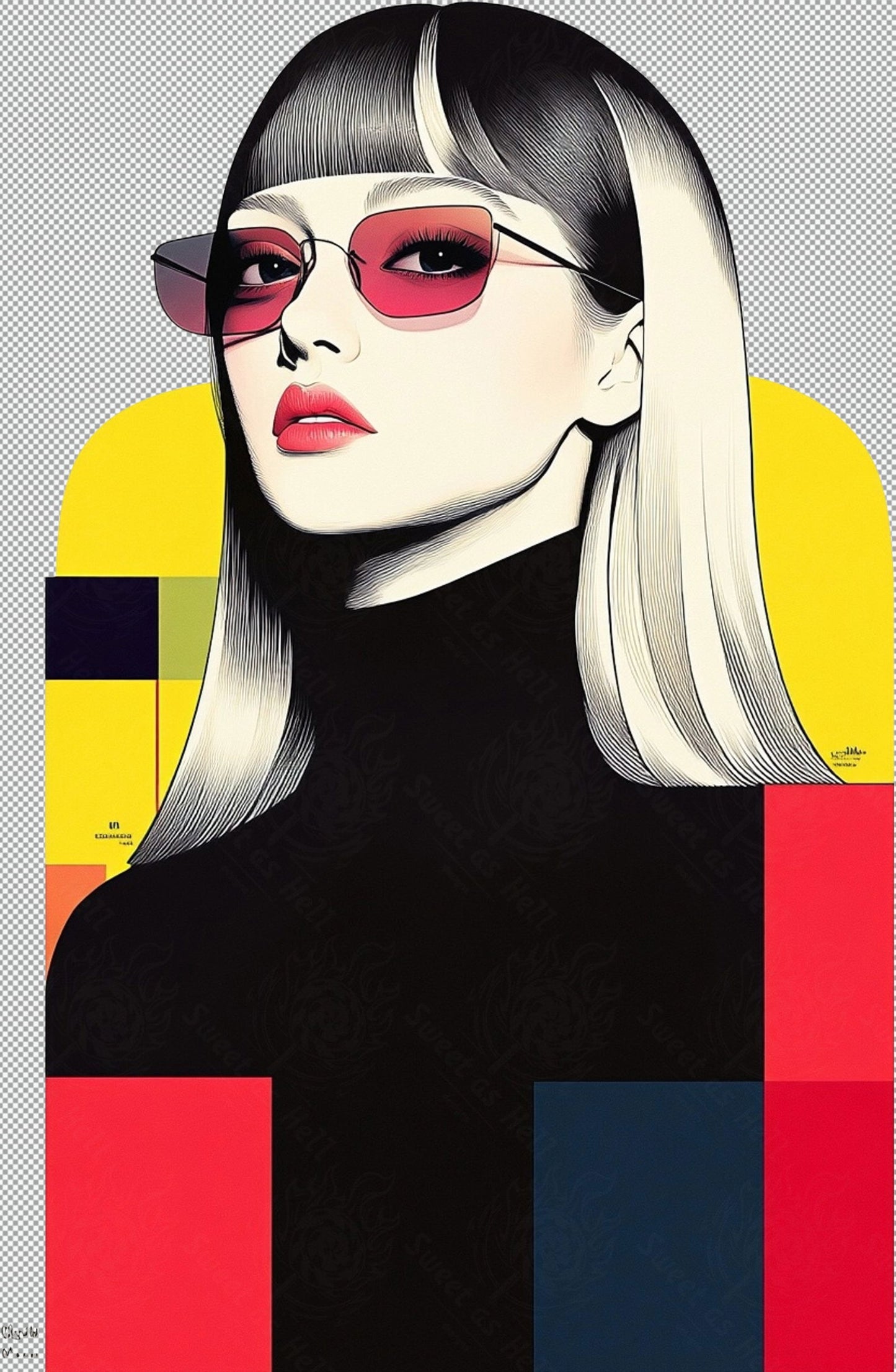 Modern Art Styled Fashion Ad Photo With A Transparent Background 014 SN2841 - Sweet As Hell Designs