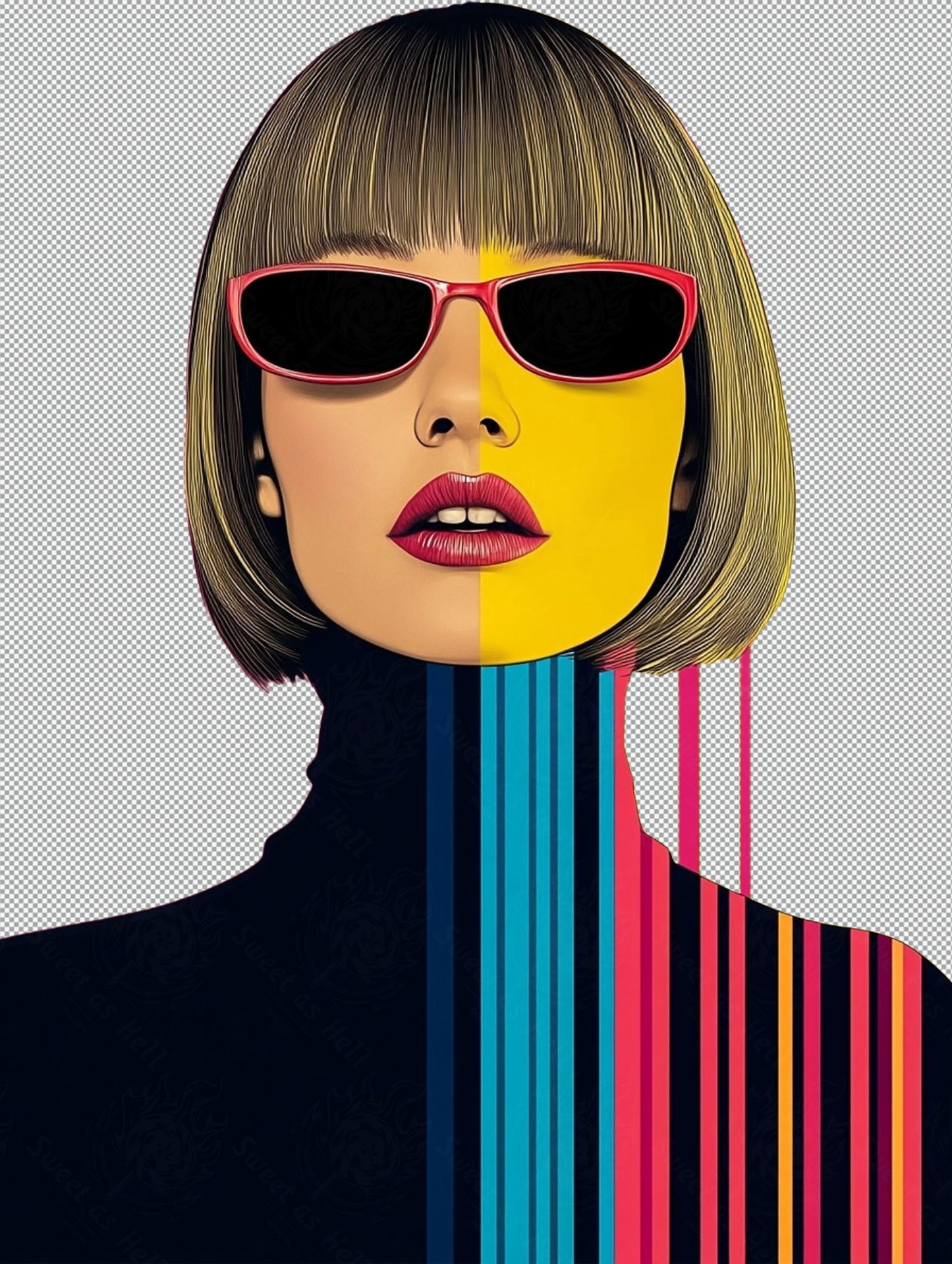Modern Art Styled Fashion Ad Photo With A Transparent Background 019 SN2846 - Sweet As Hell Designs