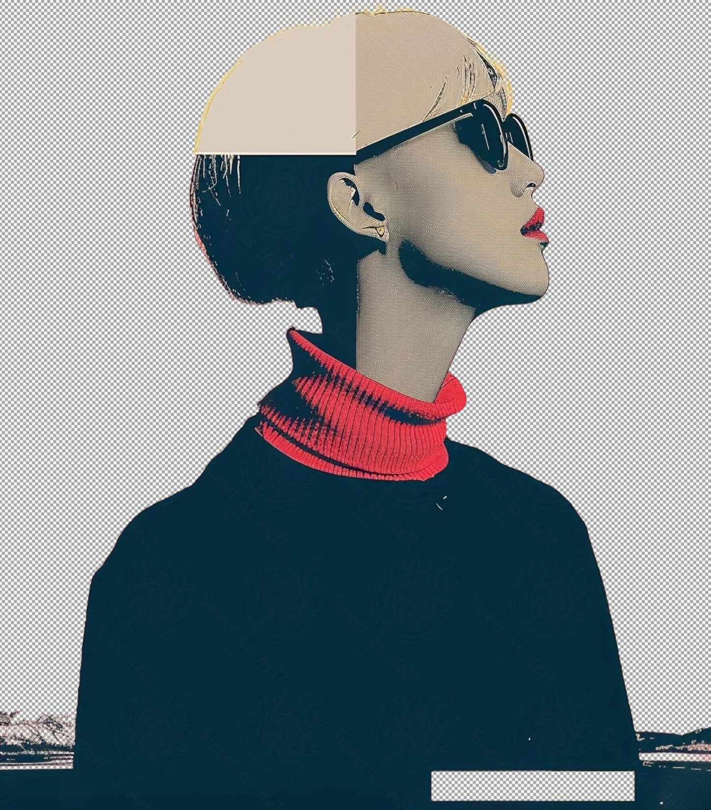 Modern Art Styled Fashion Ad Photo With A Transparent Background 021 SN2848 - Sweet As Hell Designs