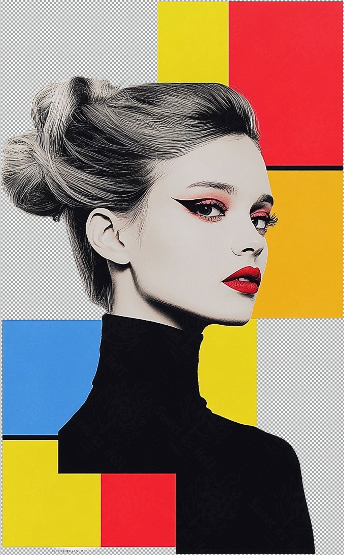 Modern Art Styled Fashion Ad Photo With A Transparent Background 024 SN2851 - Sweet As Hell Designs
