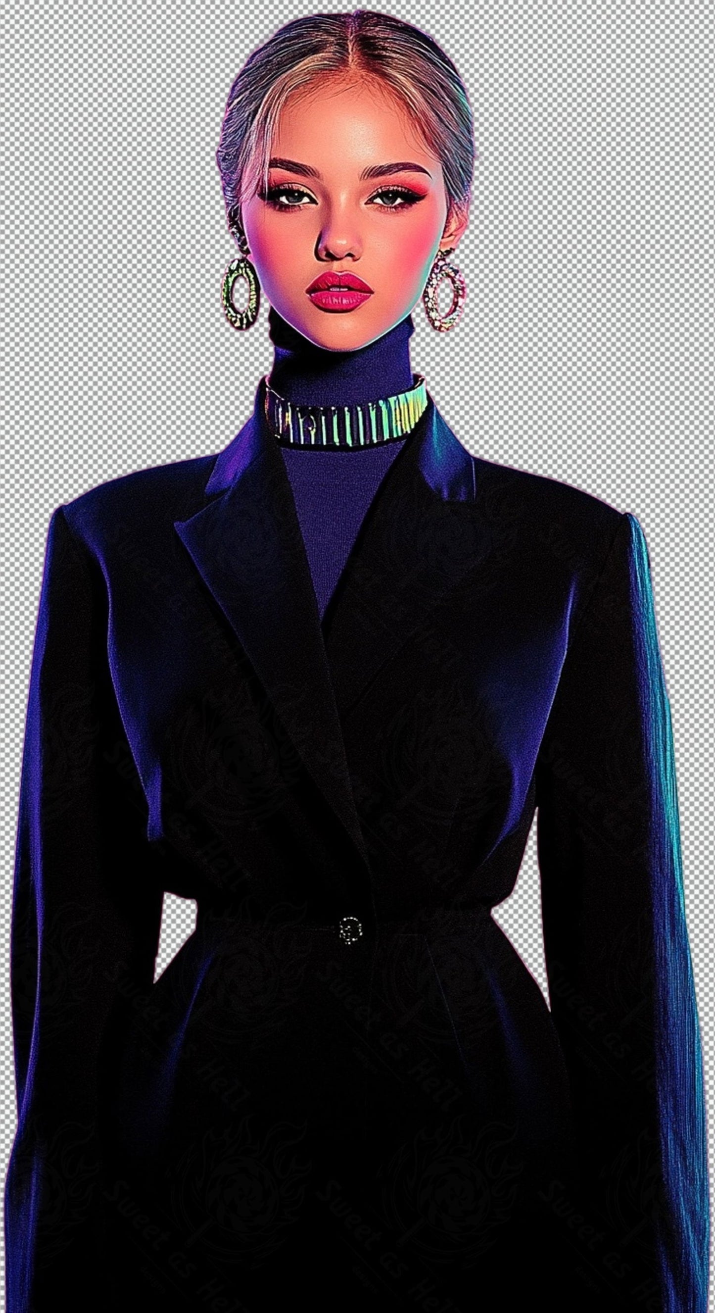 Modern Art Styled Fashion Ad Photo With A Transparent Background 027 SN2854 - Sweet As Hell Designs