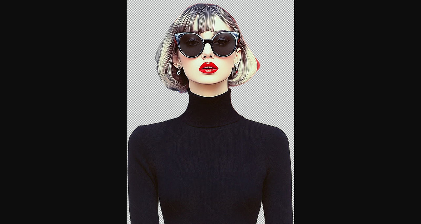 Modern Art Styled Fashion Ad Photo With A Transparent Background 028 SN2855 - Sweet As Hell Designs