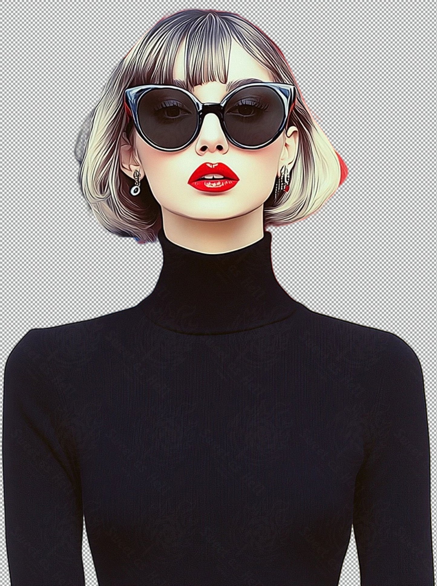 Modern Art Styled Fashion Ad Photo With A Transparent Background 028 SN2855 - Sweet As Hell Designs