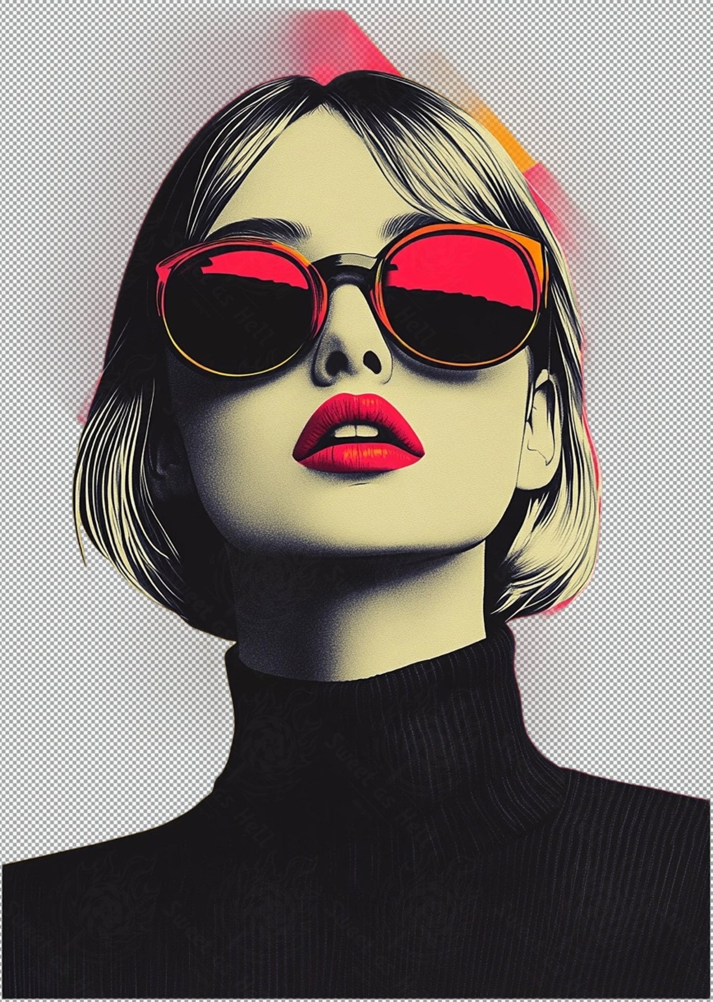 Modern Art Styled Fashion Ad Photo With A Transparent Background 029 SN2856 - Sweet As Hell Designs
