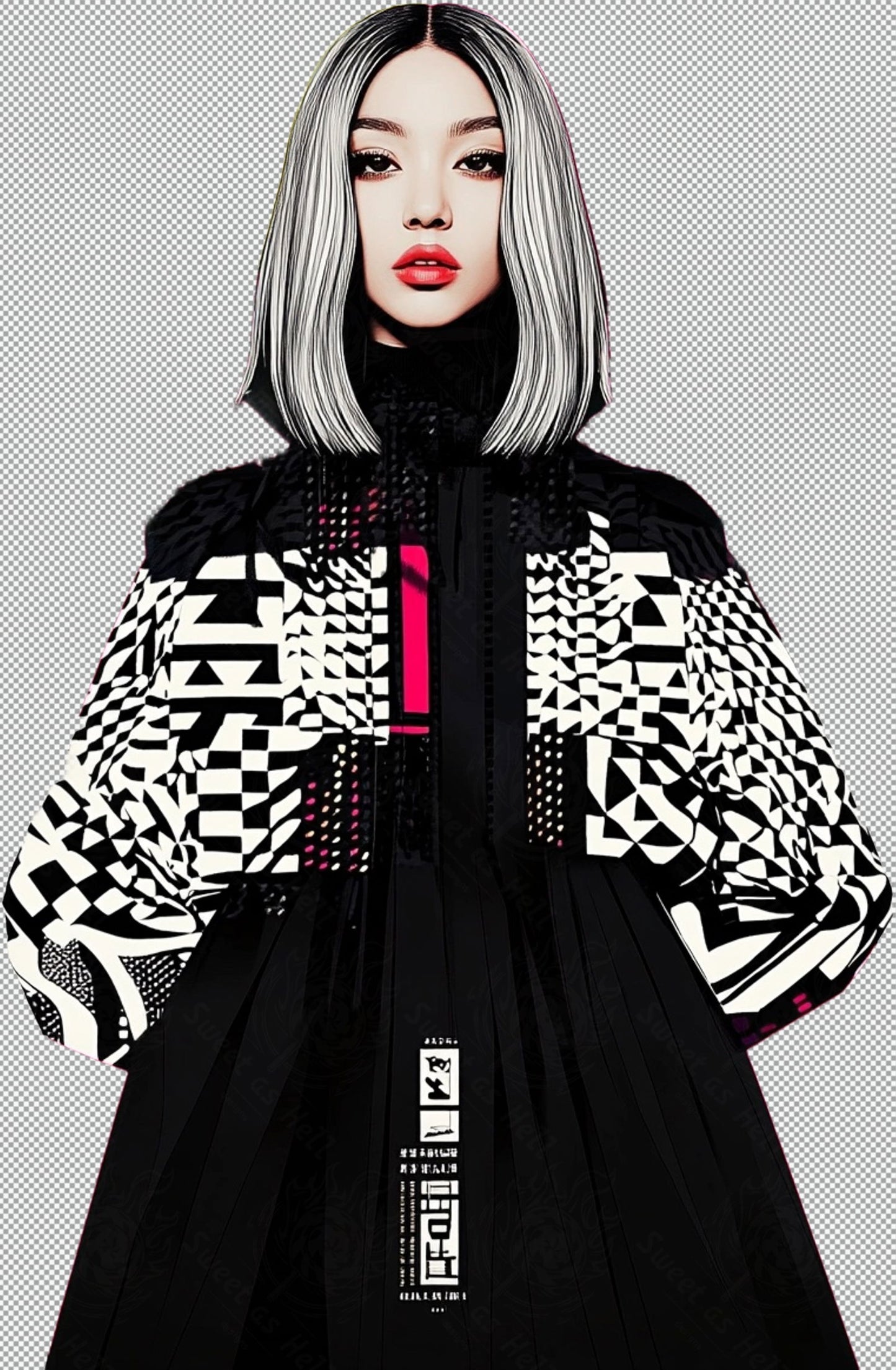 Modern Art Styled Fashion Ad Photo With A Transparent Background 032 SN2859 - Sweet As Hell Designs