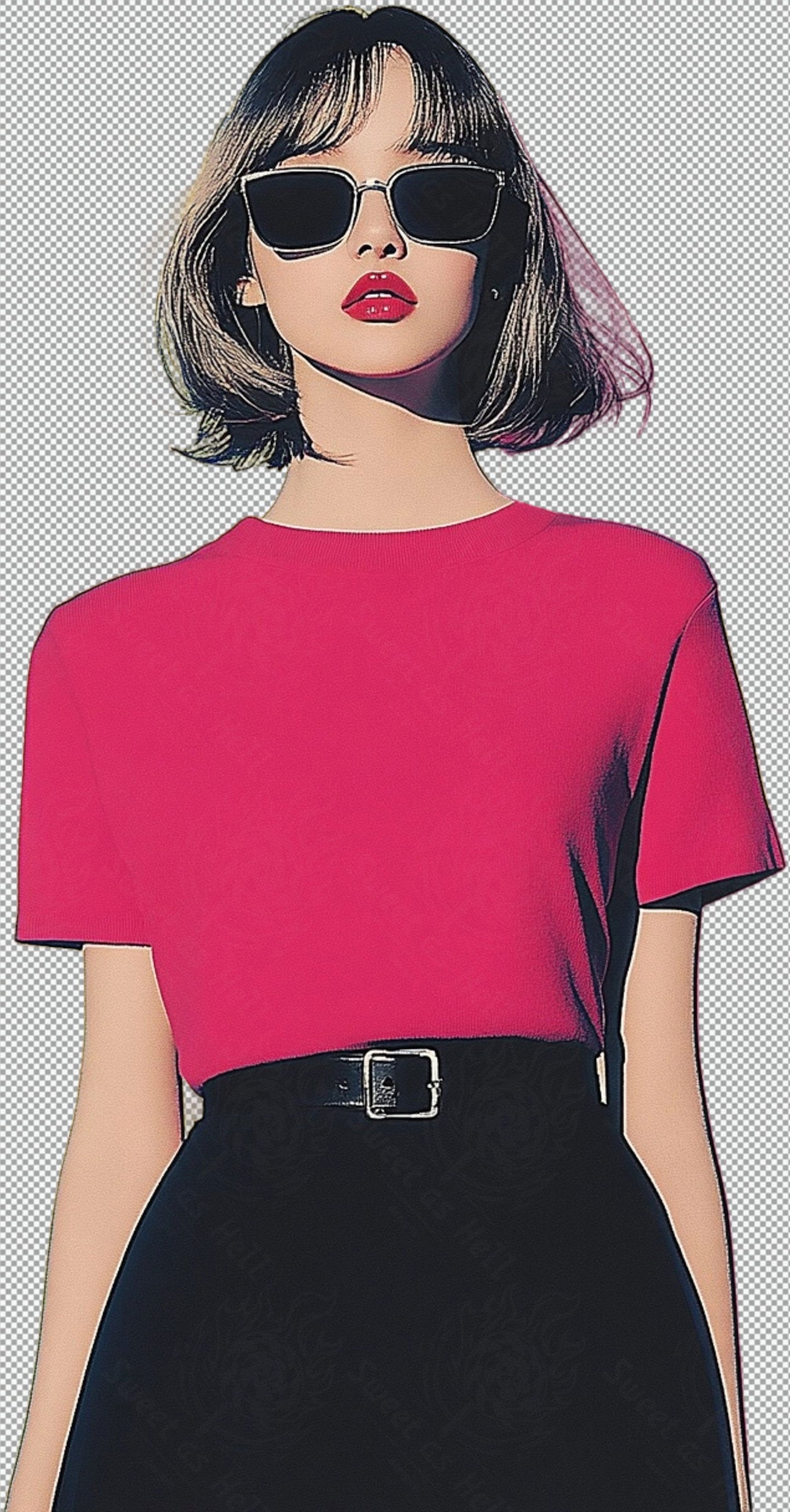 Modern Art Styled Fashion Ad Photo With A Transparent Background 036 SN2863 - Sweet As Hell Designs