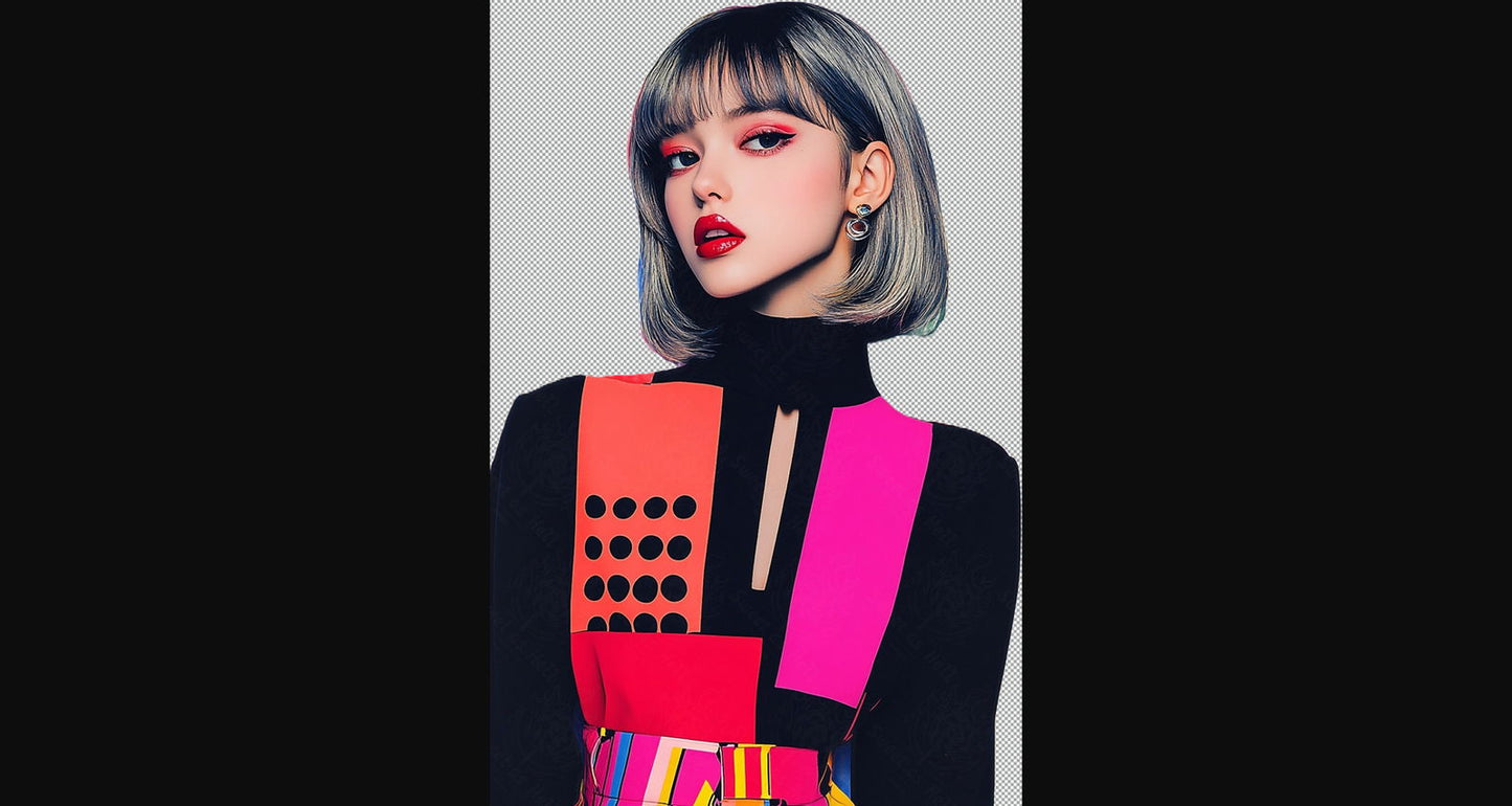 Modern Art Styled Fashion Ad Photo With A Transparent Background 037 SN2864 - Sweet As Hell Designs