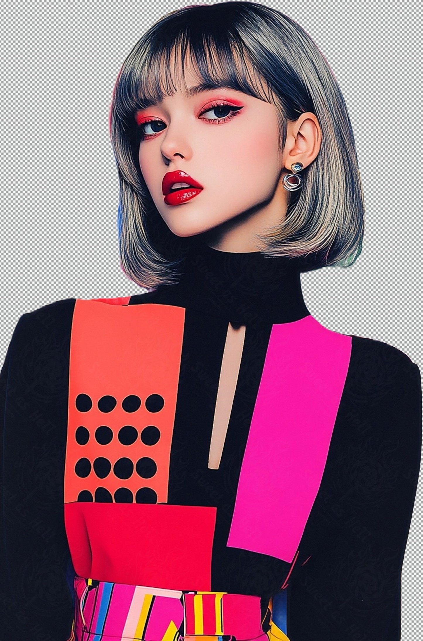 Modern Art Styled Fashion Ad Photo With A Transparent Background 037 SN2864 - Sweet As Hell Designs