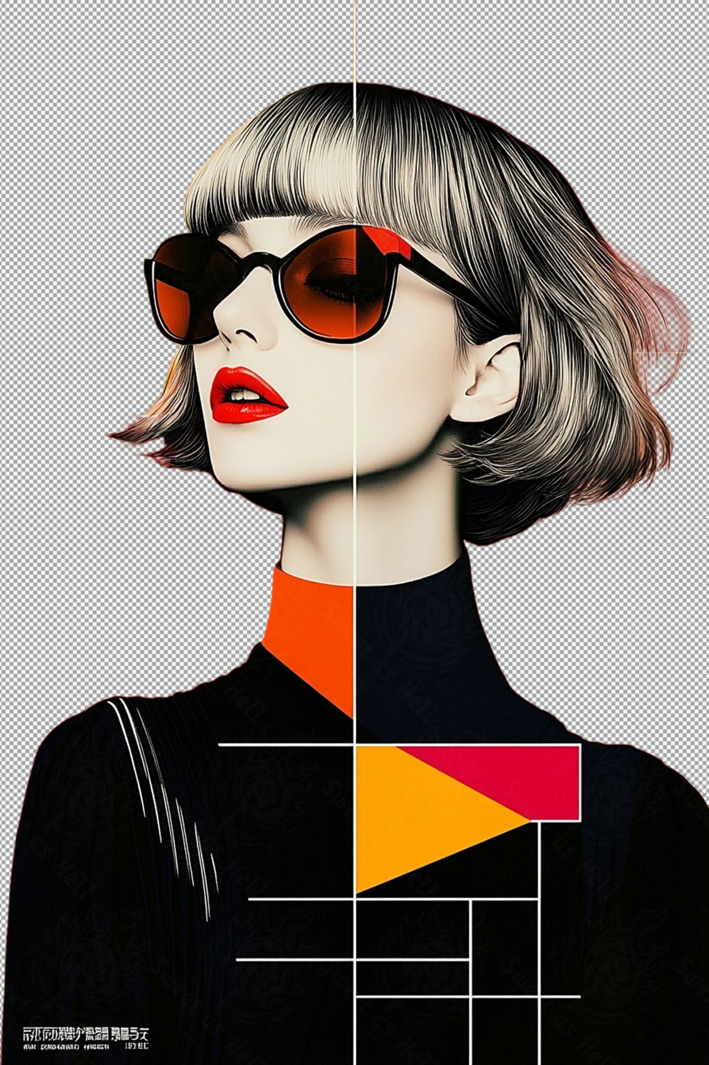 Modern Art Styled Fashion Ad Photo With A Transparent Background 038 SN2865 - Sweet As Hell Designs