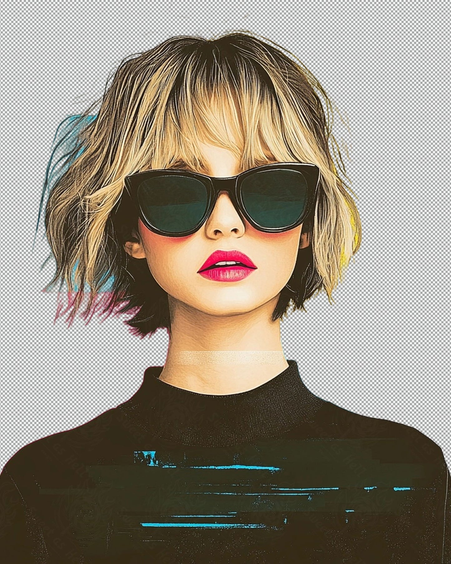Modern Art Styled Fashion Ad Photo With A Transparent Background 041 SN2868 - Sweet As Hell Designs
