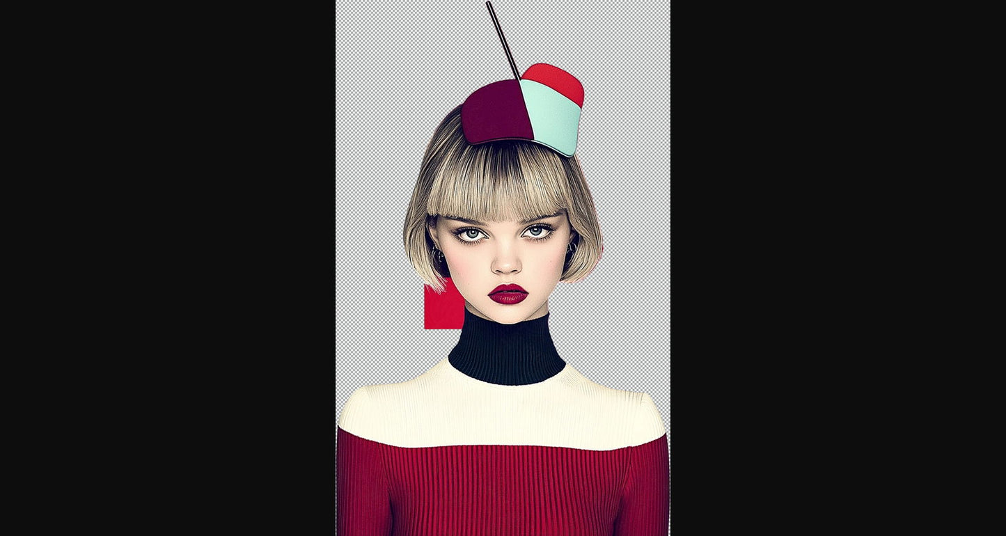Modern Art Styled Fashion Ad Photo With A Transparent Background 048 SN2875 - Sweet As Hell Designs