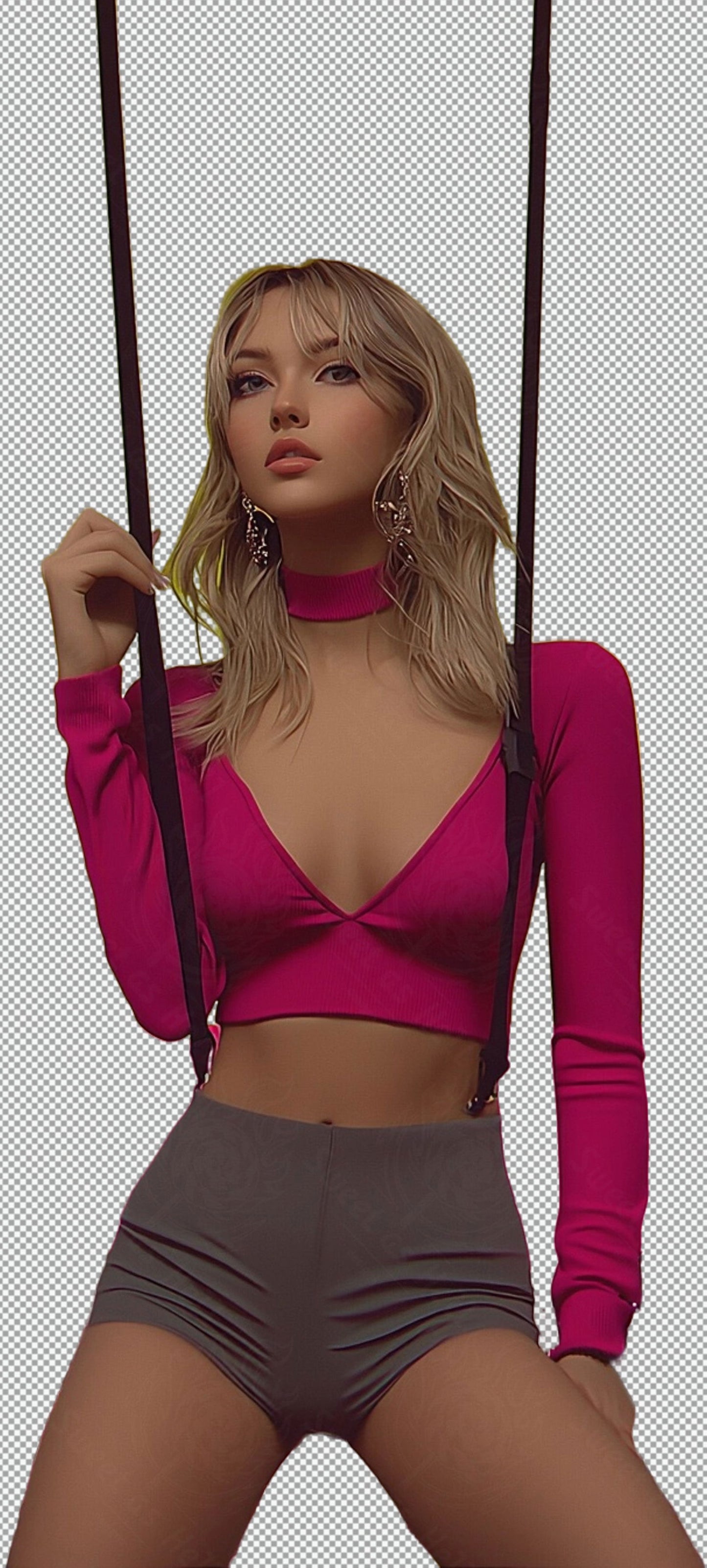 Modern Art Styled Fashion Ad Photo With A Transparent Background 051 SN2878 - Sweet As Hell Designs
