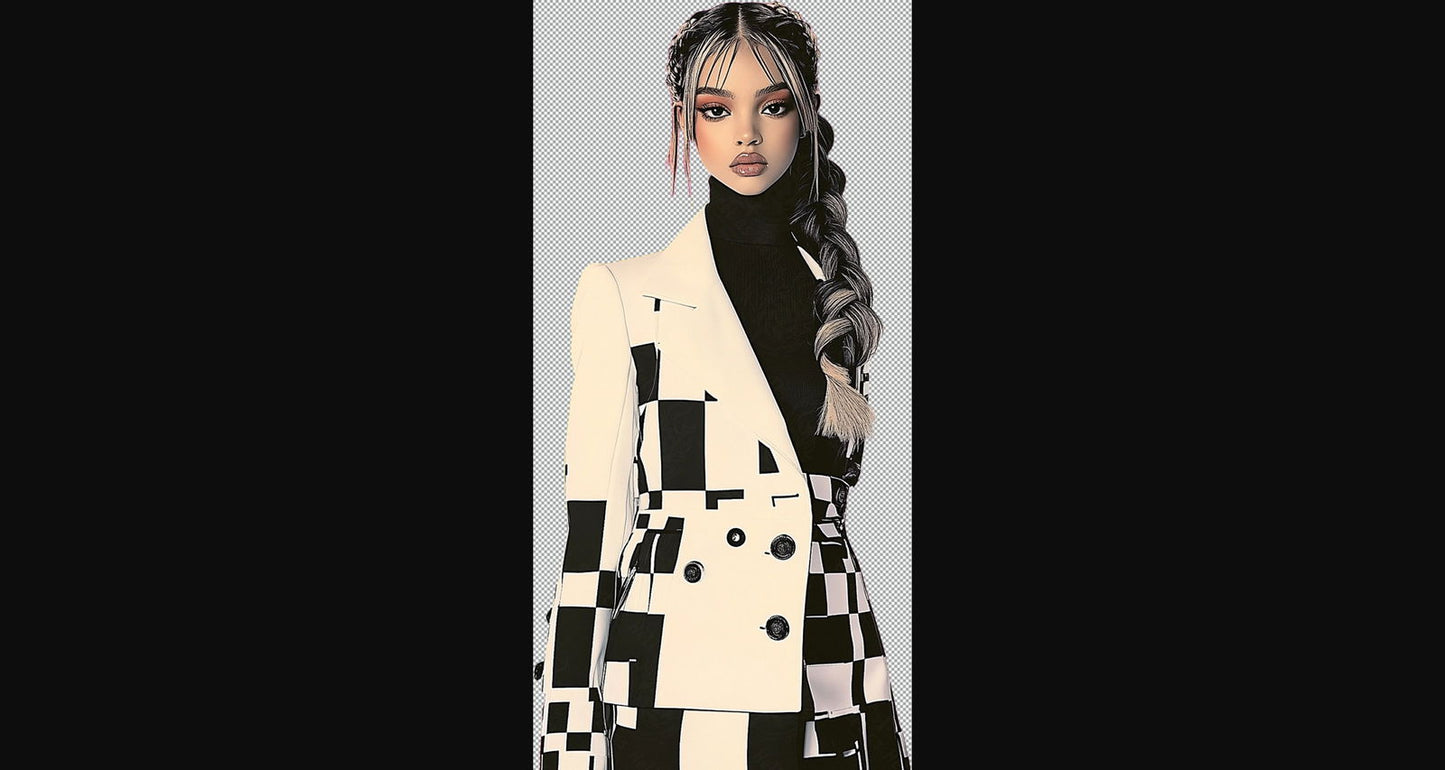 Modern Art Styled Fashion Ad Photo With A Transparent Background 059 SN2886 - Sweet As Hell Designs