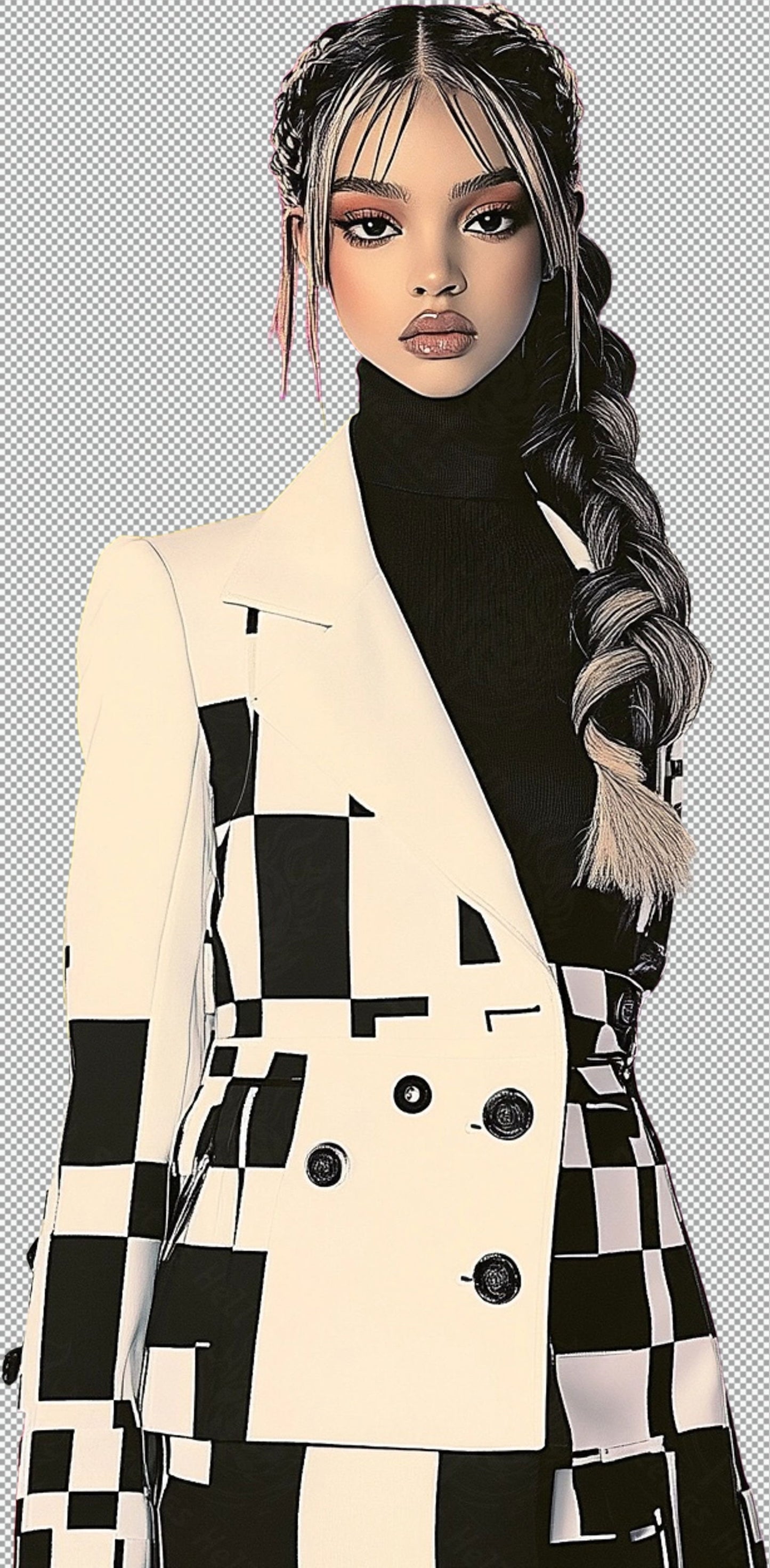 Modern Art Styled Fashion Ad Photo With A Transparent Background 059 SN2886 - Sweet As Hell Designs