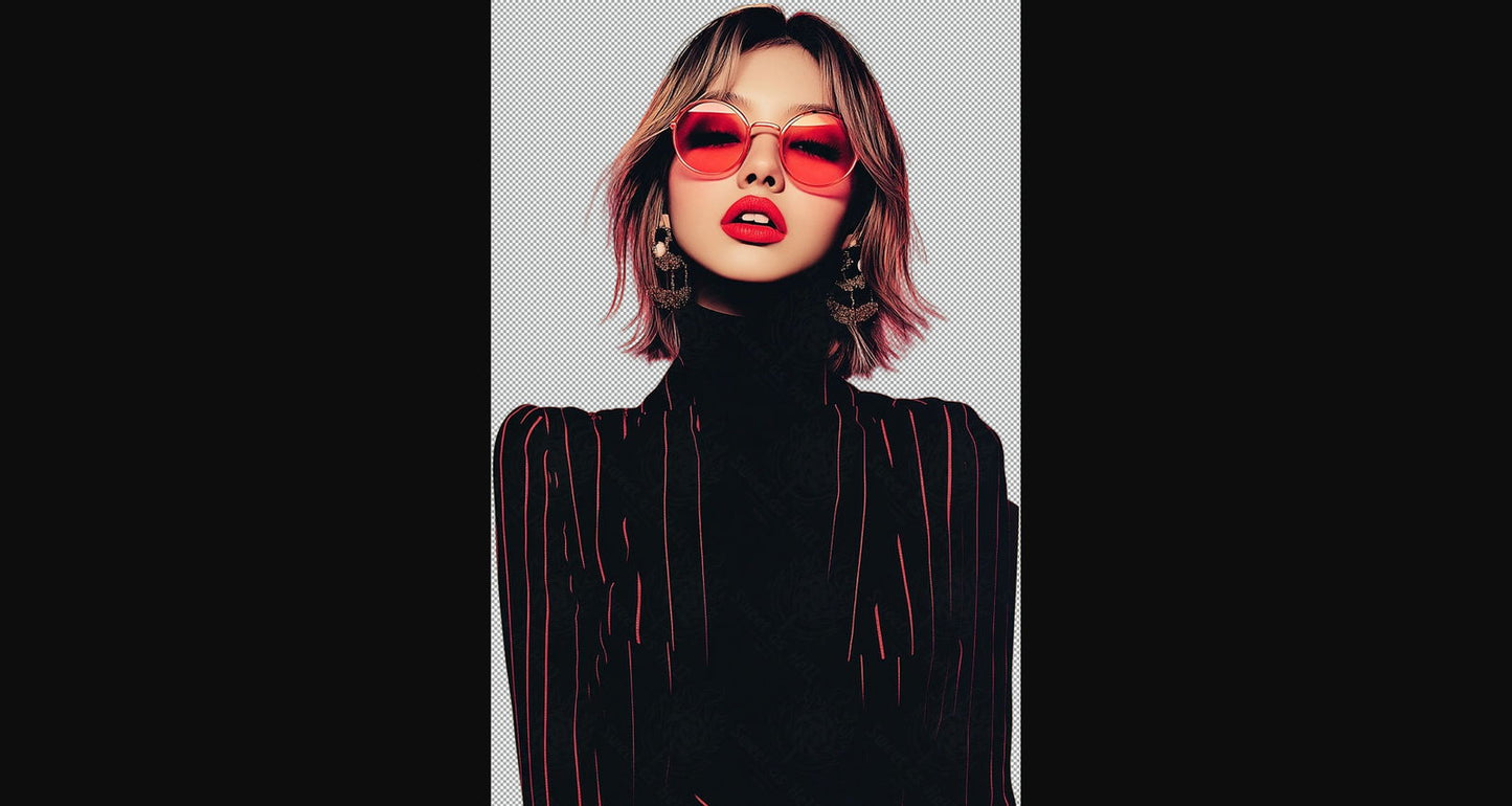 Modern Art Styled Fashion Ad Photo With A Transparent Background 061 SN2888 - Sweet As Hell Designs