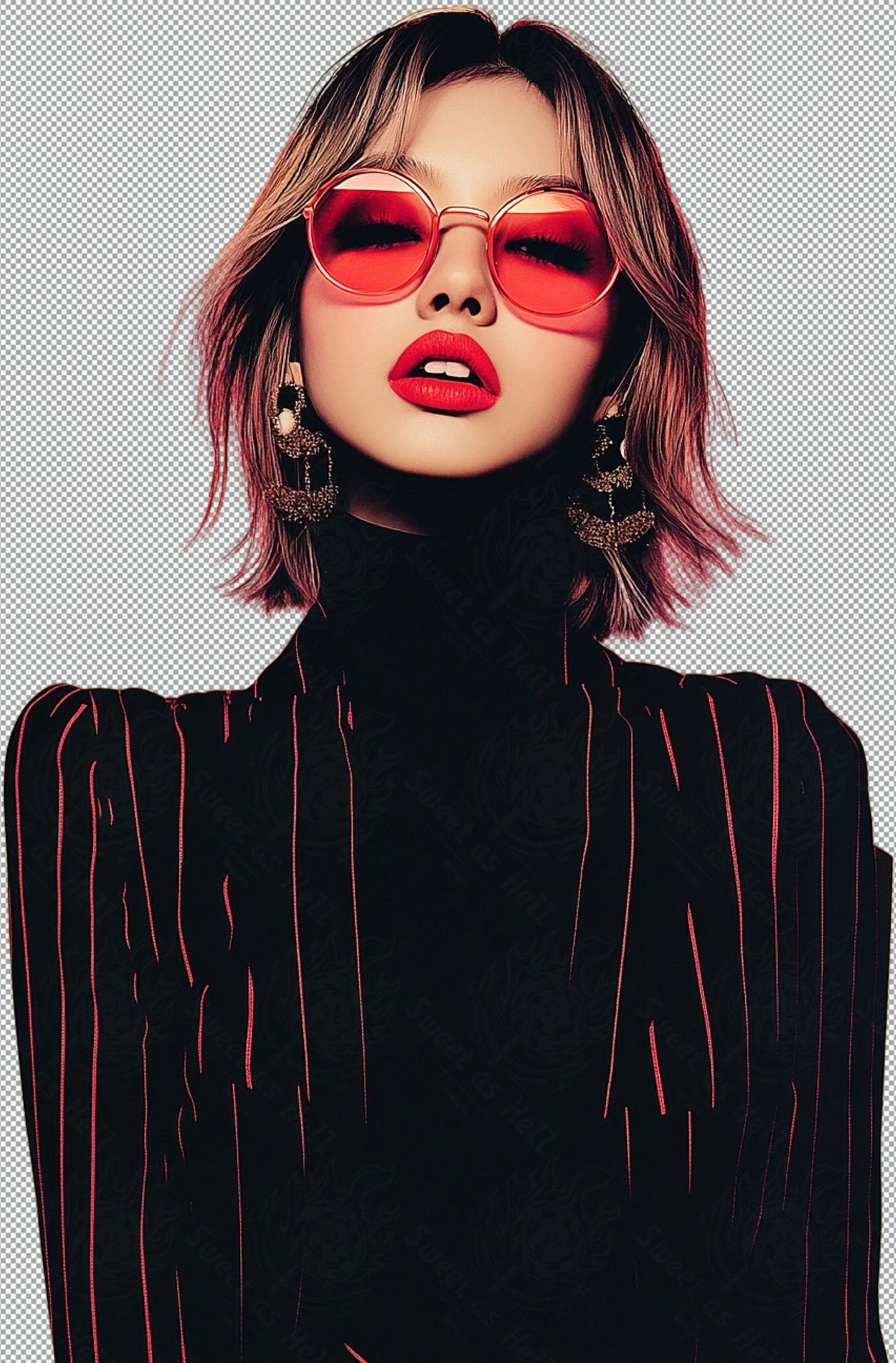Modern Art Styled Fashion Ad Photo With A Transparent Background 061 SN2888 - Sweet As Hell Designs
