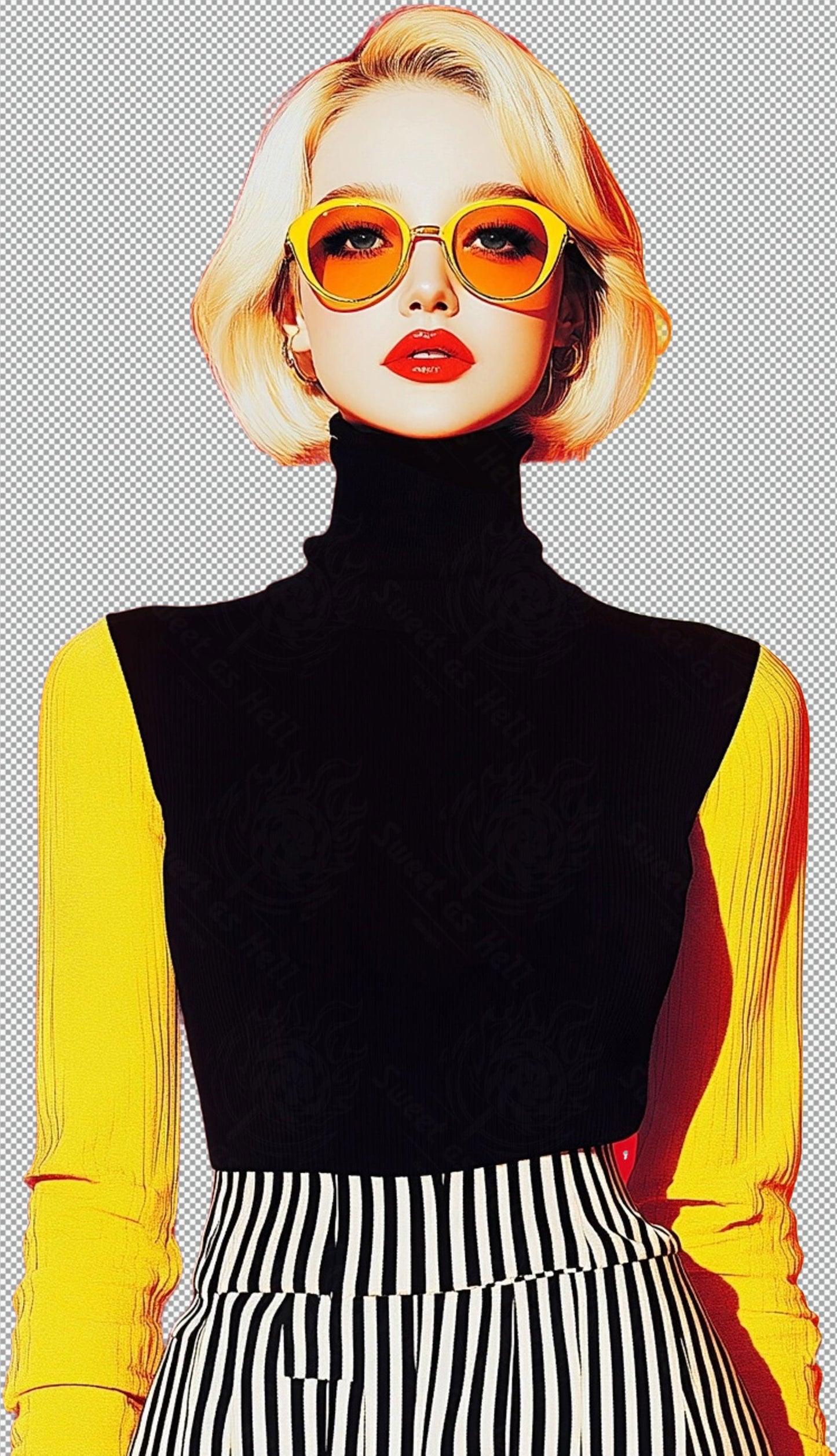 Modern Art Styled Fashion Ad Photo With A Transparent Background 071 SN2898 - Sweet As Hell Designs