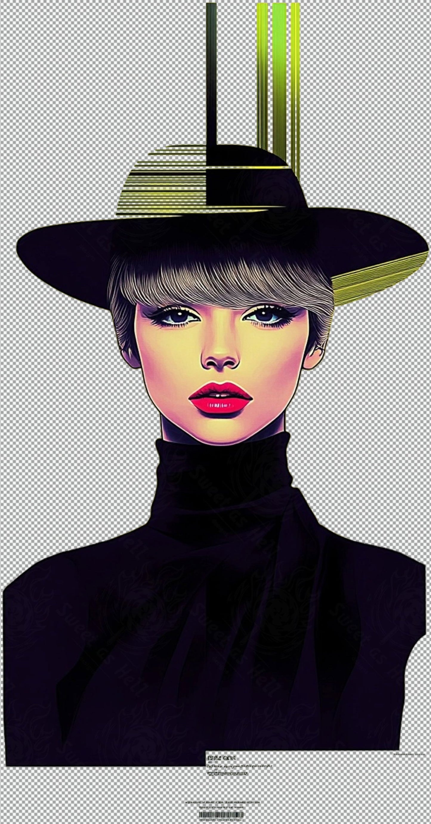 Modern Art Styled Fashion Ad Photo With A Transparent Background 073 SN2900 - Sweet As Hell Designs