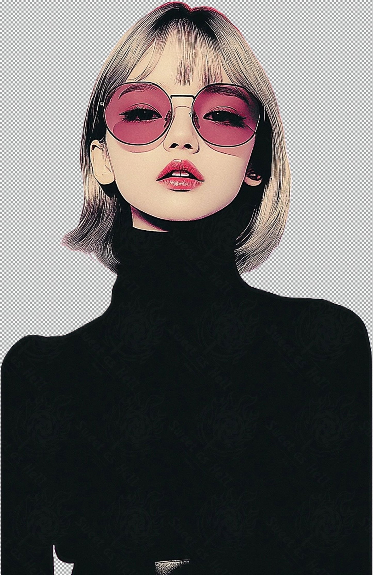 Modern Art Styled Fashion Ad Photo With A Transparent Background 084 SN2911 - Sweet As Hell Designs