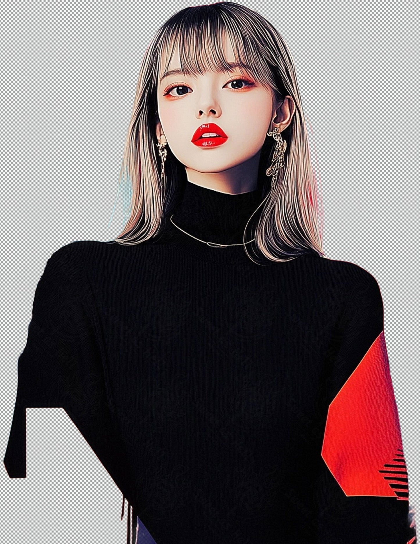 Modern Art Styled Fashion Ad Photo With A Transparent Background 086 SN2913 - Sweet As Hell Designs