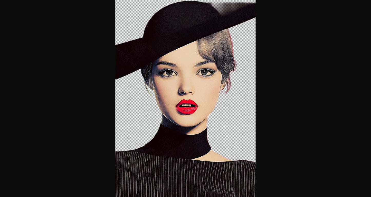 Modern Art Styled Fashion Ad Photo With A Transparent Background 088 SN2915 - Sweet As Hell Designs