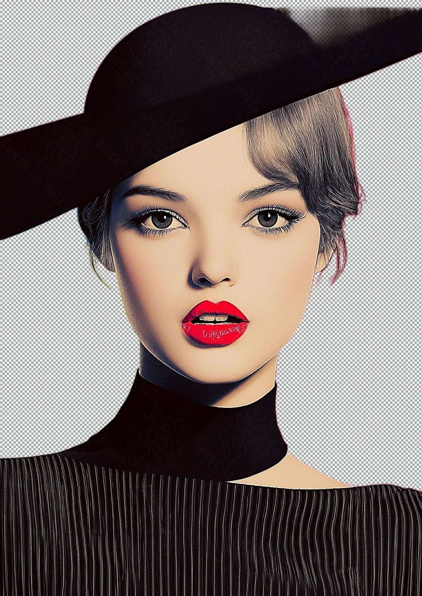 Modern Art Styled Fashion Ad Photo With A Transparent Background 088 SN2915 - Sweet As Hell Designs