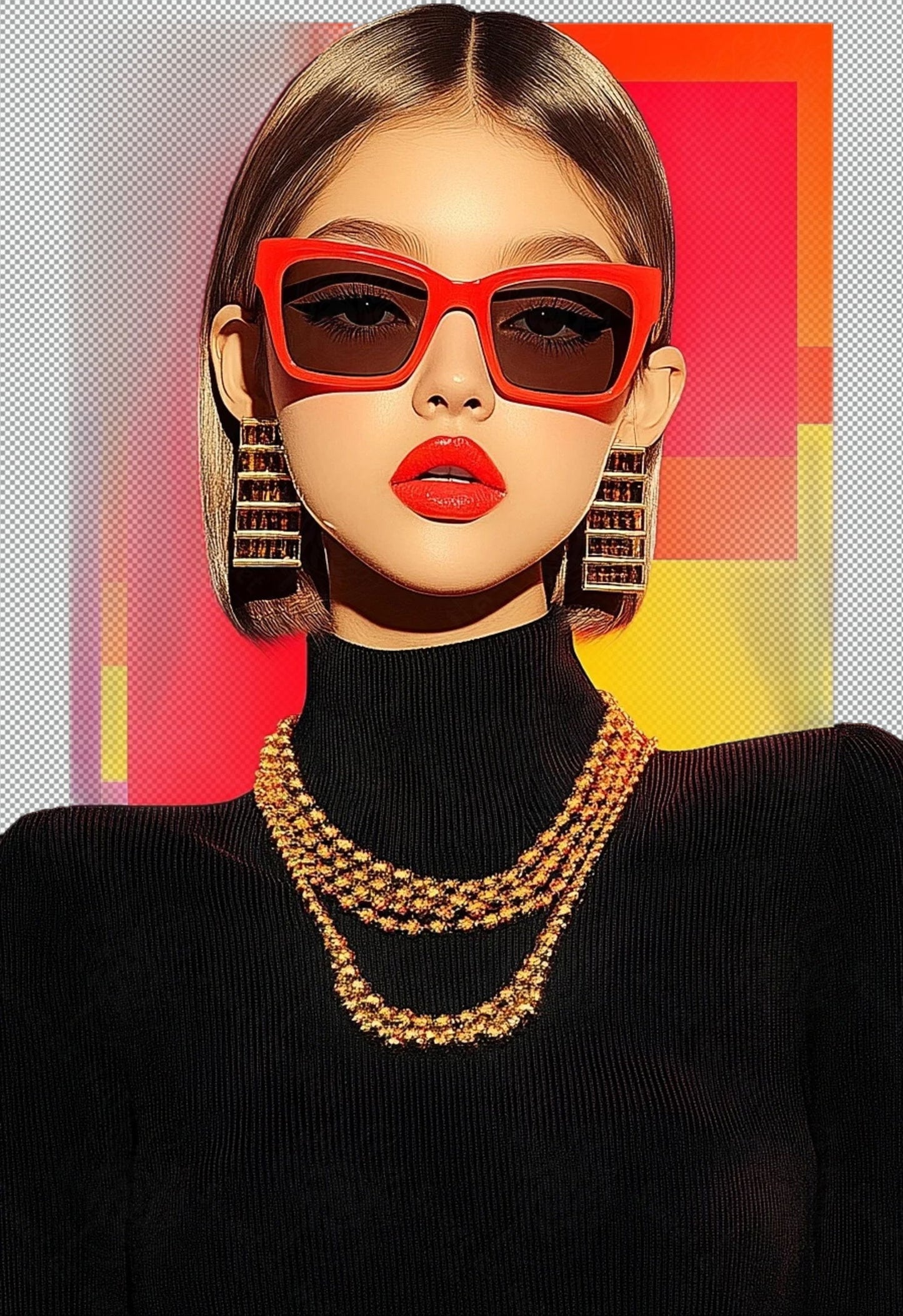 Modern Art Styled Fashion Ad Photo With A Transparent Background 089 SN2916 - Sweet As Hell Designs