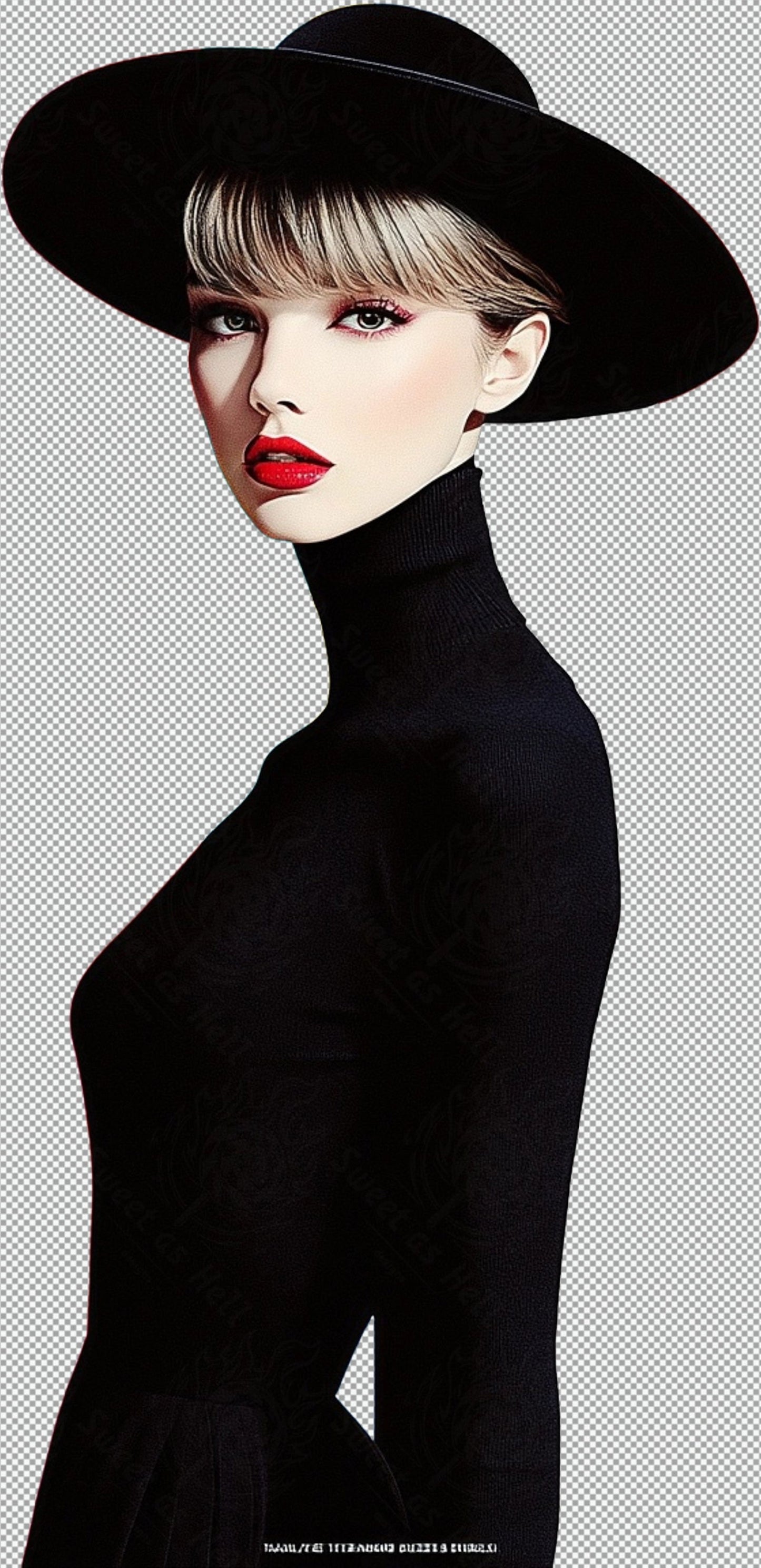 Modern Art Styled Fashion Ad Photo With A Transparent Background 090 SN2917 - Sweet As Hell Designs