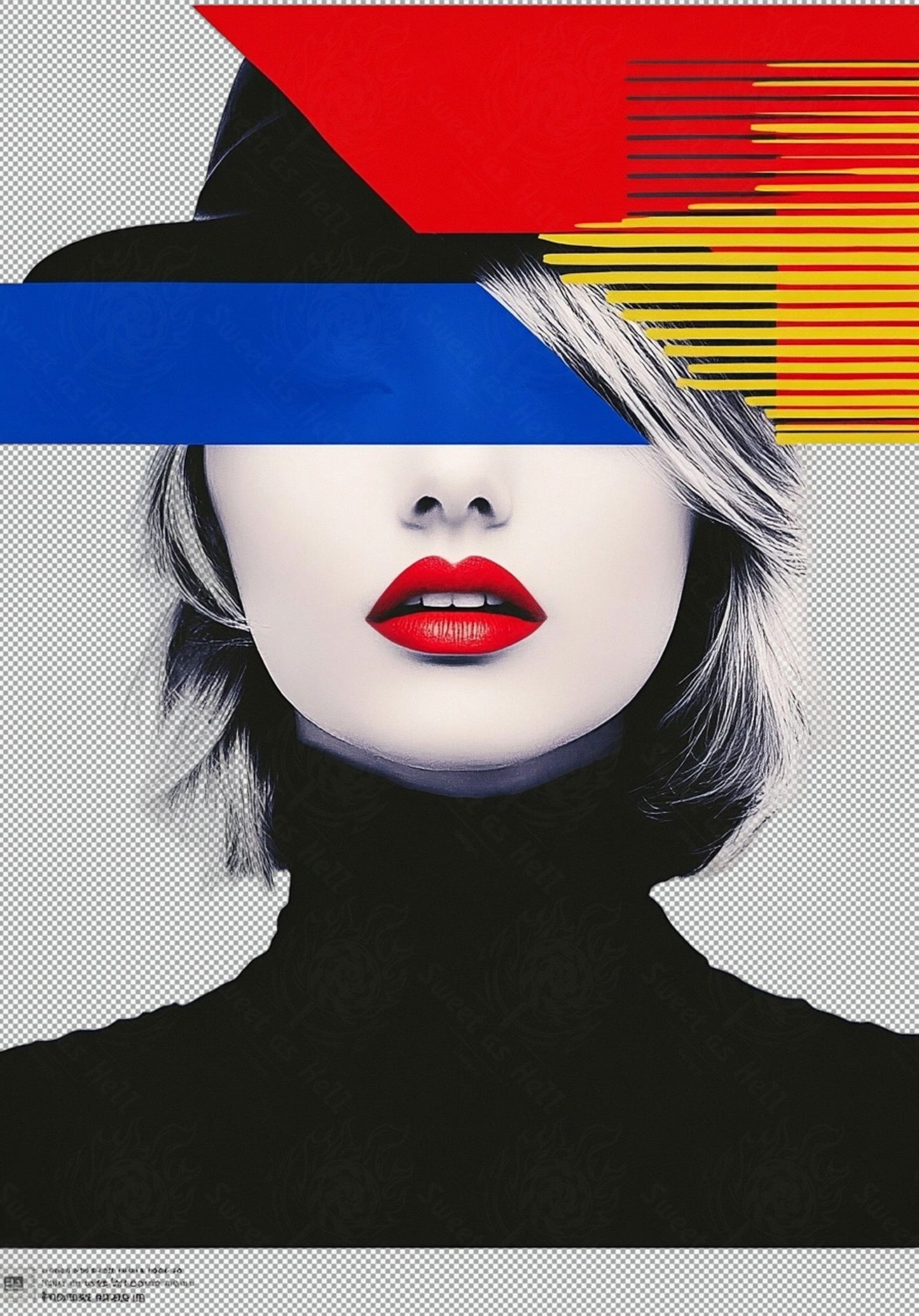 Modern Art Styled Fashion Ad Photo With A Transparent Background 091 SN2918 - Sweet As Hell Designs