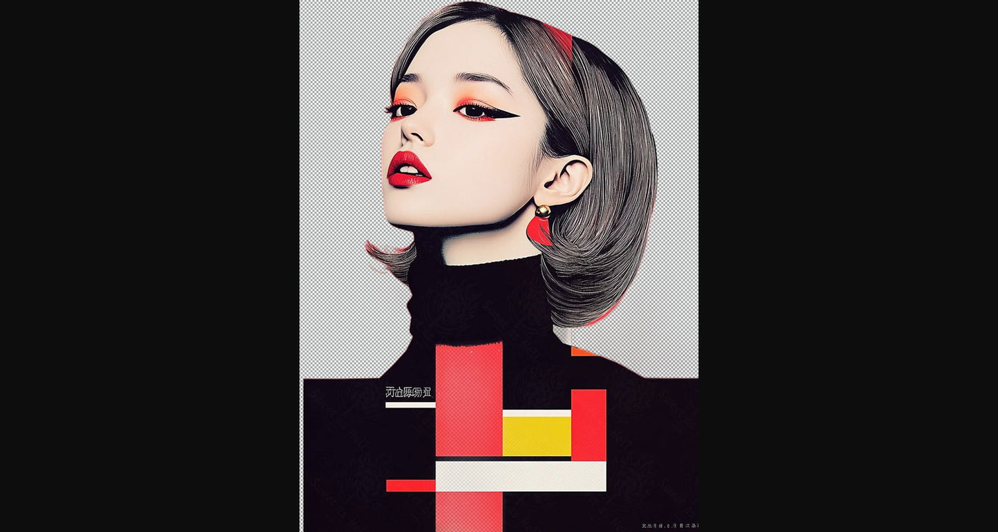 Modern Art Styled Fashion Ad Photo With A Transparent Background 092 SN2919 - Sweet As Hell Designs