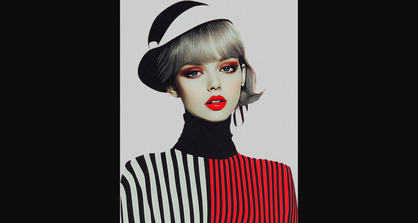 Modern Art Styled Fashion Ad Photo With A Transparent Background 095 SN2922 - Sweet As Hell Designs