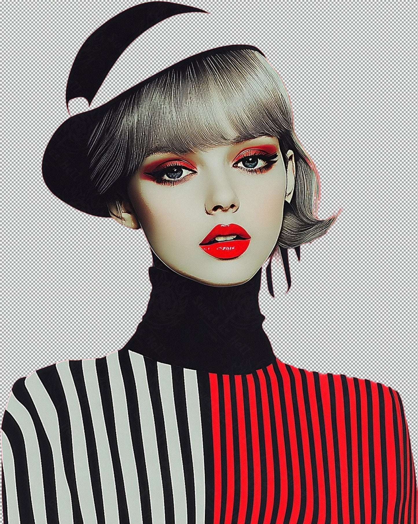 Modern Art Styled Fashion Ad Photo With A Transparent Background 095 SN2922 - Sweet As Hell Designs
