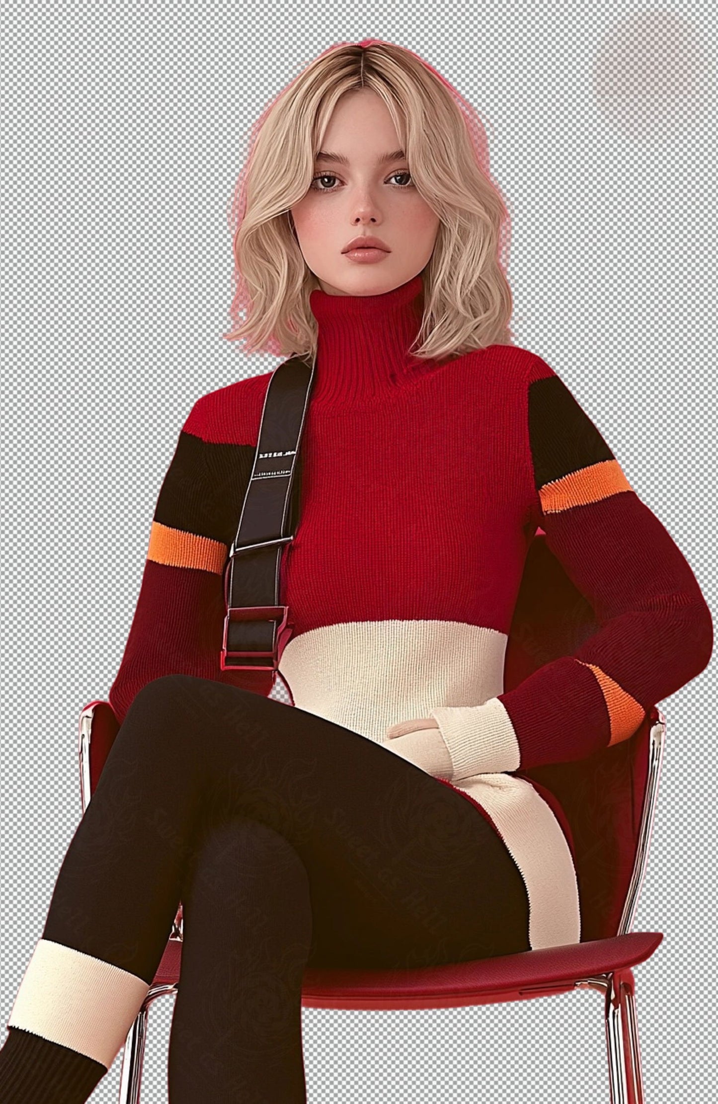 Modern Art Styled Fashion Ad Photo With A Transparent Background 099 SN2926 - Sweet As Hell Designs