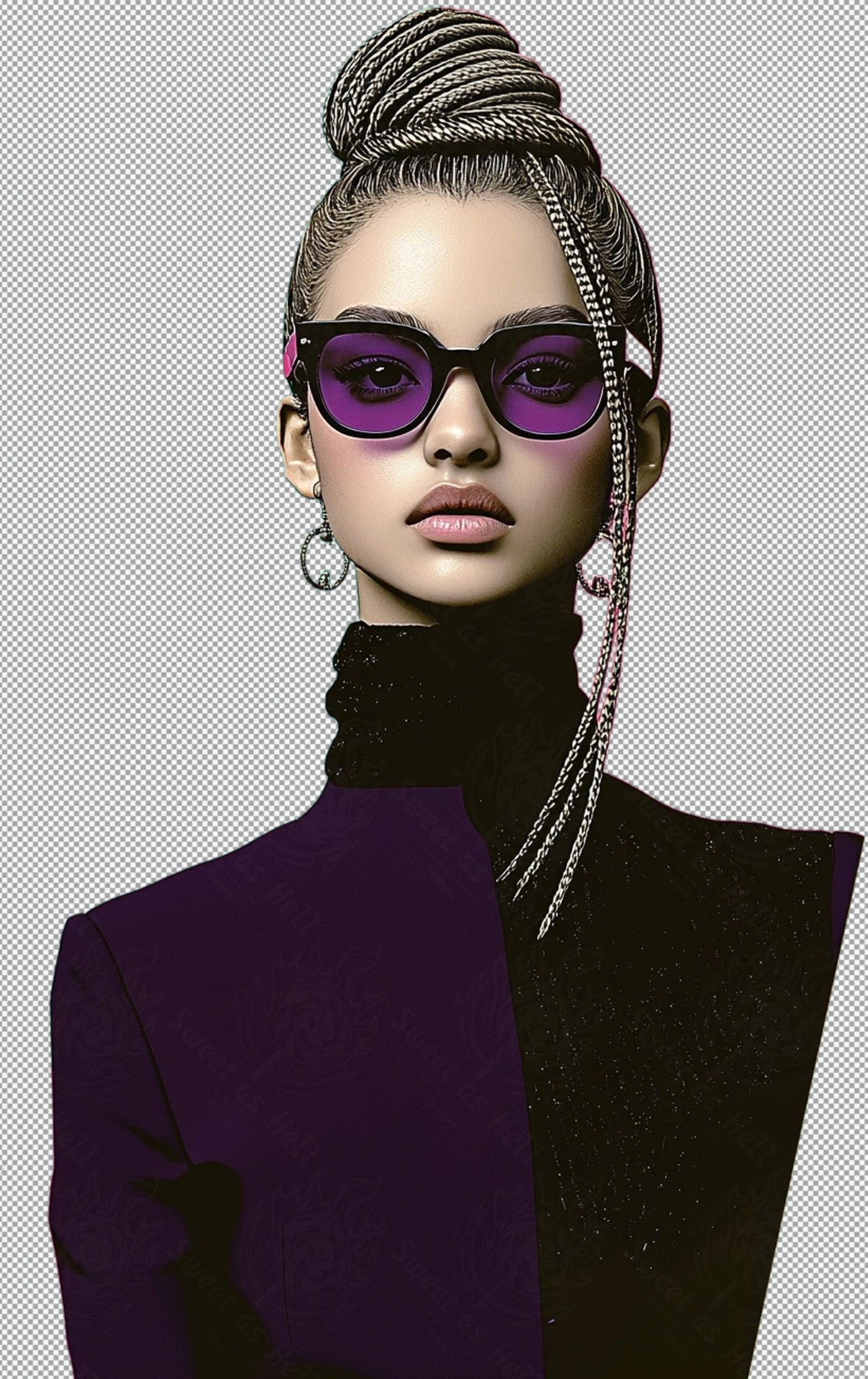 Modern Art Styled Fashion Ad Photo With A Transparent Background 102 SN2929 - Sweet As Hell Designs