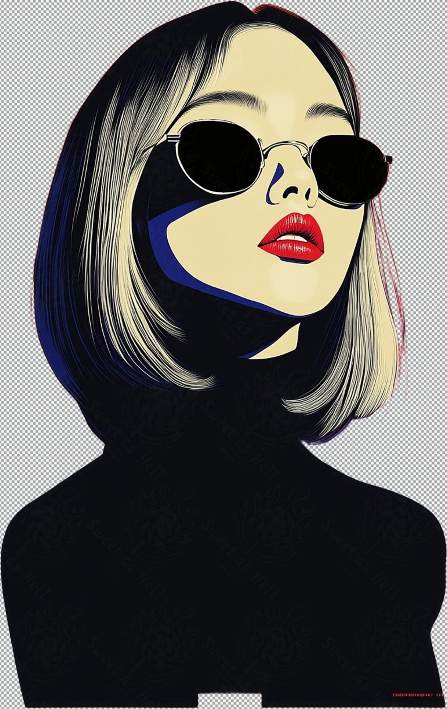 Modern Art Styled Fashion Ad Photo With A Transparent Background 106 SN2933 - Sweet As Hell Designs